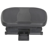 HOMCOM Reposapiés con Altura y Ángulo Ajustable Reposa Pies con Superficie de Masaje y Almohadillas Antideslizantes Negro(m-7)