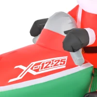 HOMCOM Aufblasbar Weihnachtsmann Schneemann Weihnachtsdeko LED Figur aufblasbar Weihnachtsdeko beleuchtet LED IP44 Polyester Grün+Rot 210 x 110 x 160 cm(m-9)