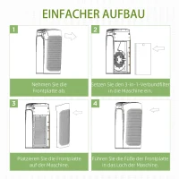 HOMCOM Ersatzfilter für Luftreiniger H13 HEPA-Filter Aktivkohlefilter Weiß+Schwarz 39 x 27 x 4,5 cm(m-6)