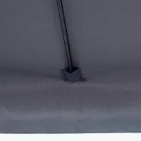 Outsunny Demi parasol - parasol de balcon 5 entretoises métal 2,3 x 1,3 x 2,49 m polyester haute densité gris(m-10)