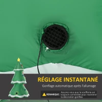 Outsunny Décoration Noêl Extérieur Gonflable 247 cm avec lumières LED, sapin gonflable avec Père Noël, pingouin et bonhomme de neige pour Jardin, pelouse, terrasse, fête(m-4)