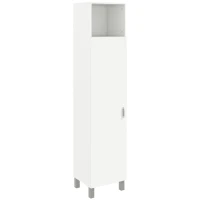 HOMCOM Bibliothèque armoire rangement niche supérieure placard 3 étagères intérieures pour salon bureau 40 x 35 x 177 cm blanc(m-1)
