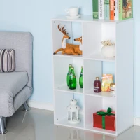 Homcom Etagère Contemporaine à 6 Casiers en Bois Blanc 92 x 30 x 92 cm(m-2)