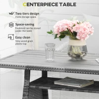 Outsunny Luxus Polyrattan Gartenmöbel Set für 7 Personen Gartengarnitur Loungemöbel mit Beistelltisch Sitzkissen Grau(m-6)