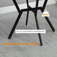 HOMCOM Mesa de Comedor Redonda de Estilo Industrial con Encimera de Madera y Marco de Acero Ø90x76 cm Marrón(m-5)
