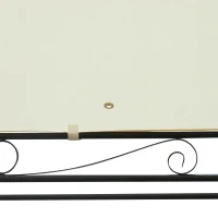 Outsunny Cenador de Jardín 4x3 m Pabellón con 4 Paredes Laterales y Techo con 12 Orificios de Drenaje Marco de Metal para Reunión Familiar Fiestas Bodas Crema(m-7)