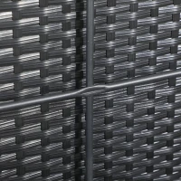 Outsunny Baule da Giardino in Rattan e Acciaio con Coperchio, 95x60x53cm, Nero(m-8)