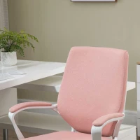 Vinsetto Silla de Escritorio Giratoria Silla de Oficina Basculante con Reposabrazos y Altura Ajustable 62x69x92-100 cm Rosa(m-8)