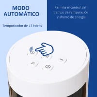 HOMCOM Ventilador de Torre con 3 Modos 3 Velocidades Patalla LED 12H Temporizador Oscilante de 85° con Mando a Distancia Hogar Oficina Alto 110 cm Blanco(m-7)