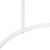 Outsunny Lot de 2 Tables Basses Rondes gigognes empilables de Jardin métal époxy Blanc(m-8)