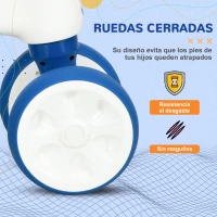 AIYAPLAY Bicicleta sin Pedales para Niños de 18-36 Meses Bicicleta de Equilibrio con Manillar Antideslizante y 4 Ruedas 56x30x42 cm Azul(m-6)