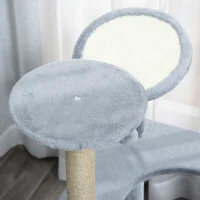PawHut 87 cm Cat Tree for Indoor Cats, Kitten Tree Tower with Scratching Posts Pad, Cat Condo, Plush Perches, Hanging Ball - Grey(m-8)