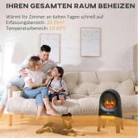 HOMCOM Elektroheizung, 3 Modi, 10-49° C, mit Fernbedienung, LED-Flammen, freistehend, schwarz, 33,7 x 25,5 x 60,4cm(m-4)