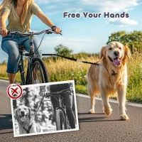 PawHut Dog Lead for Bicycle, Dog Leash for Cycling, Training, Jogging, Black(m-7)