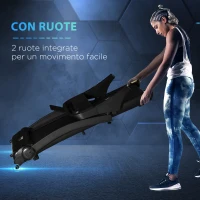 HOMCOM Tapis Roulant Elettrico Pieghevole Salvaspazio 550W, Velocità fino 14 km/h e 12 Programmi, Nero(m-6)