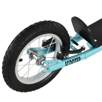 HOMCOM Scooter Patinete para Niños Mayores de 5 Años con 2 Neumáticos de Caucho Inflable con Doble Freno Manillar Ajustable en Altura Soporte 100 kg 135x58x88-94 cm Azul(m-8)