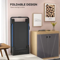 HOMCOM Folding Motorised Home Treadmill Walking Machine with LCD Monitor, Blue(m-4)