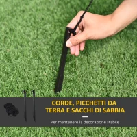 HOMCOM Babbo Natale Gonfiabile con Albero e Pinguino, Altezza 180cm, Luci LED e Gonfiatore(m-7)