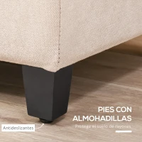 HOMCOM Banco de Almacenamiento Puff de Almacenaje Taburete Tapizado en Lino con Tapa Abatible para Entrada 125x49x41,5 cm Beige(m-7)