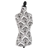 HOMCOM Busto de Señora Maniquí Femenino de Costura para Modistas Exhibición Altura Ajustable a 130-168cm(m-4)