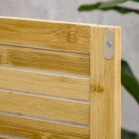 HOMCOM Badezimmerschrank Badschrank Standregal mit 2 Lamellentüren, offenem Regal, Bambus, Aufbewahrungsschrank Schrank für Badezimmer, Wohnzimmer 50 x 25,5 x 92cm Natur(m-9)