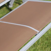 Outsunny Dondolo da Giardino a 3 Posti in Metallo, Tetto Parasole Rimovibile e Lavabile, Marrone e Argento, 171x108x150cm(m-7)