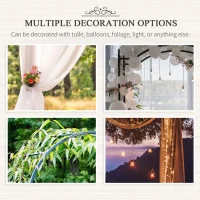 Outsunny Vintage Style Steel Garden Patio Outdoor Arbor & Trellis Arch Support For Vines & Climbing Plants Decoration - Black 2.3H m(m-4)