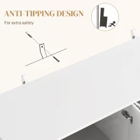 HOMCOM Sideboard Buffet Cabinet, Modern Kitchen Storage Cabinet with 4 Doors and Adjustable Shelves, Living Room Cabinet with Metal Legs for Hallway, White(m-8)