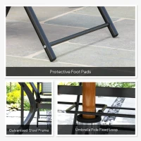 Outsunny Five-Piece Steel Frame Patio Set - Grey/Black(m-8)