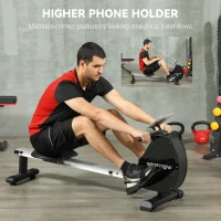SPORTNOW Folding Magnetic Rowing Machine, with 16-Level Adjustable Resistance, Black(m-7)