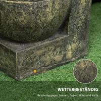 Outsunny Springbrunnen, 3 Einstellungen, wetterbeständig, 25 cm x 24 cm x 60 cm, Grau(m-6)
