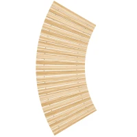 Outsunny Allée chemin de jardin incurvé en lattes de bois enroulable - bois massif de pin 120/72 x 38 cm(m-1)