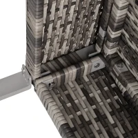 Outsunny 4 Pieces PE Rattan Garden Furniture with Cushion, Outdoor Wicker Conservatory Sofa Set w/ Armchairs, Loveseat, Glass Top Coffee Table, Dark Drey(m-7)