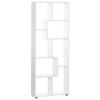 HOMCOM Bücherregal mit 8 Fächer Würfelregal Aufbewahrungsregal Wohnzimmer  Schlafzimmer Büro E1 Spanplatte Weiß 70 x 24 x 178 cm(m-11)
