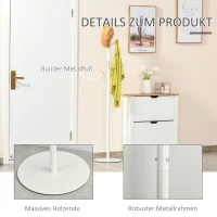 HOMCOM Garderobenständer mit 6 Haken Standgarderobe mit Metallfuß Kleiderständer Flurgarderobe Metall Weiß 35 x 35 x 174 cm(m-5)