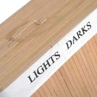 HOMCOM Cesta Portabiancheria in Bambù con Coperchio e Fodera Rimovibile, 52 x 32 x 63cm(m-8)