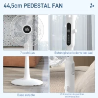 HOMCOM Ventilador de Pie con Mando a Distancia Oscilante 28 Velocidades 3 Modos Temporizador y Función Antimosquitos Blanco(m-8)