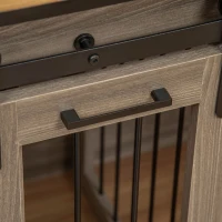 PawHut Hundekäfig mit 2 Türen, Hundebox, Transportbox für Hunde, rustikales Design, verriegelbar, Braun(m-9)