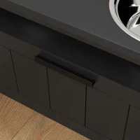 PawHut Raised Dog Bowl with Slow Feeder, Two Stainless Steel Dog Bowls, Drawer, for Large and Extra Large Dogs, Black(m-9)