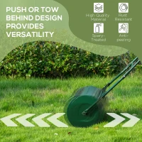 Outsunny 40L Garden Lawn Roller, Water Sand Filled Outdoor Grass Roller, Φ32cm Heavy Duty Metal Lawn Push Rolling Tool for Grass Seeding, Soil Levelling, Green(m-7)