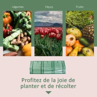 Outsunny Mini Serre de Jardin mini serre tunnel 180L x 90l x 90H cm toit pointu Acier PE Haute densité 140 g/m² Anti-UV 3 fenêtres avec Zip enroulables Vert(m-6)