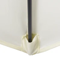 Outsunny Parasol droit ronde parasol de jardin Ø 2 m mât en aluminium 6 baleines métal et toile beige(m-8)