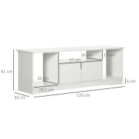 HOMCOM Mobile Porta TV Fino a 42" con Armadietto e Ripiani Aperti in Legno, 120x30x41cm(m-3)