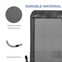 Outsunny Set of 2 Outdoor Patio Chaise Recliner Portable Lounge Chairs w/ Rust-Resistant Steel Frame & Adjustable Backrest, Grey(m-6)