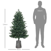 HOMCOM Albero di Natale Artificiale 150 cm Realistico con 994 Rami e Base in Resina, Verde(m-3)