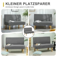 HOMCOM Zweisitzer-Sofa mit Cord-Bezug, dicker Polsterung und soliden Holzbeinen für Wohnzimmer, Schlafzimmer, Büro, Grau(m-7)