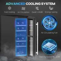 HOMCOM 16 Bottle Dual Zone 5-18℃ Wine Fridge - Black(m-5)