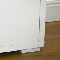 HOMCOM Mobile Porta TV fino a 65" con Armadietti e Ante a Ribalta in Truciolato, 140x37x45cm, Bianco e Color legno(m-9)