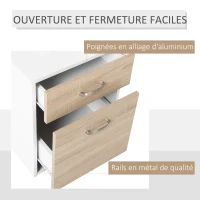 HOMCOM Bureau informatique avec 2 tiroirs, bureau avec rangement, 137 x 55 x 92 cm, étagères ouvertes et tablette d'imprimante, style moderne, table d'ordinateur pour chambre, studio, chêne(m-6)