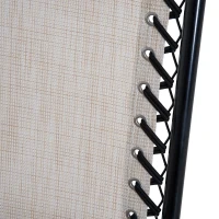 Outsunny Set de Muebles de Jardín Mesa Redonda Ø46x49 cm y 2 Sillas Mecedoras 68x90x106 cm Plegables con Bloqueo para Exterior Patio Beige(m-7)